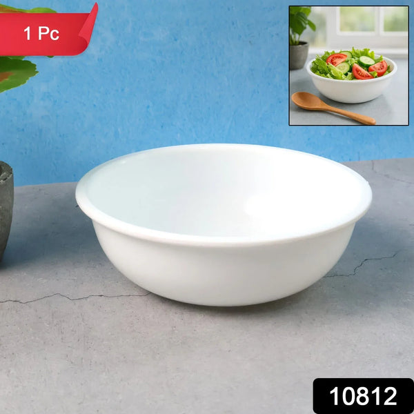 Plastic 6 Inch White Round Deep Serving Bowl (1 Pc) - justgrabit.in | Just Grab It