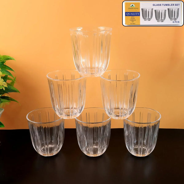 Premium Transparent Glass Tumbler Set, Tumbler (256ML / 6 Pc) - Justgrabit Inc.