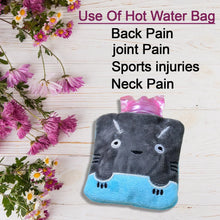 Grey Cat Print Small Hot Water Bag with Cover for Pain Relief - Justgrabit Inc.