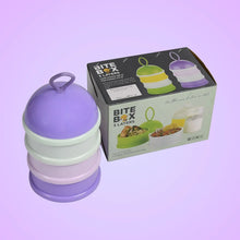 3 Layer Cute Portable Baby Food Milk Powder Storage Box Bottle Container Milk Powder Baby Food Container Bowl. (Purple) - justgrabit.in | Just Grab It