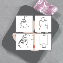 Black Small Hot Water Bag with Cover for Pain Relief - Justgrabit Inc.