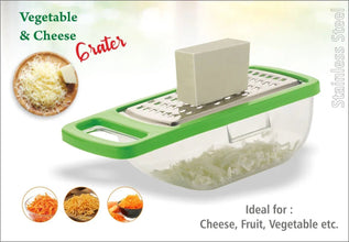 Cheese Grater / Slicer / Chopper With Stainless Steel Blades - Justgrabit Inc.