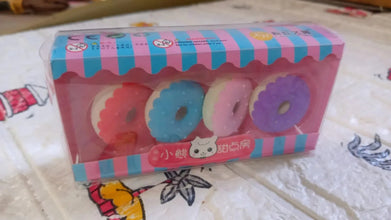 Donut Eraser for Girls & Boys / Eraser for School B'Day Return Gift Party Doughnut Lollipop Ice Cream Theme Shape Erasers Pencils Set for Kids Educational Stationary kit, School Supplies (1 Set 4 Pc) - justgrabit.in | Just Grab It