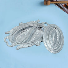 Plastic Peacock Dry Fruit Silver Finish Serving Tray - Justgrabit Inc.