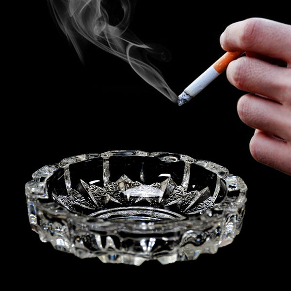 paricutin Glass Crystal Quality Cigar Cigarette Ashtray - justgrabit.in | Just Grab It