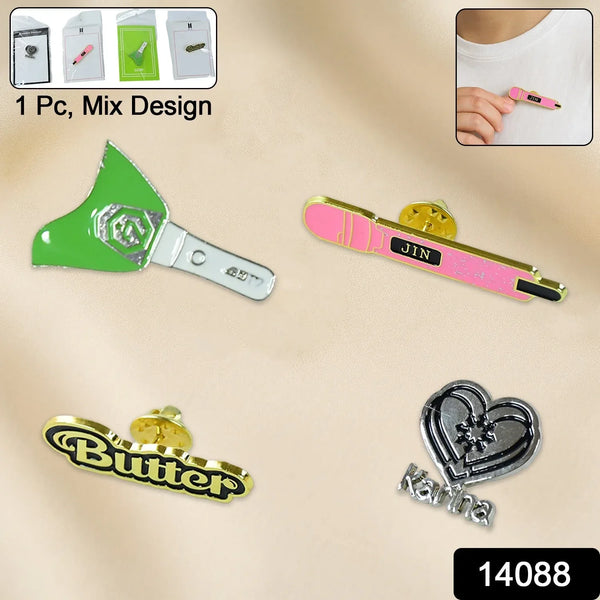 Stylish Metal Badge Pin – Single Piece (Random Design) - Justgrabit Inc.