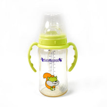 Plastic Baby Feeding Bottle with Handles, Cleaning brush & Straw (300 ML / 1 Pc) - justgrabit.in | Just Grab It