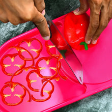Plastic Kitchen Chopping Board with Tray – Convenient for Food Prep and Storage - Justgrabit Inc.