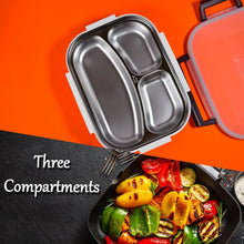 White Transparent Lunch Box for Kids and adults, Stainless Steel Lunch Box with 3 Compartments. - Justgrabit Inc.