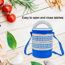 3 layer Adjustable Insulated Tiffin Set of 1, Blue 3 Containers Lunch Box - justgrabit.in | Just Grab It