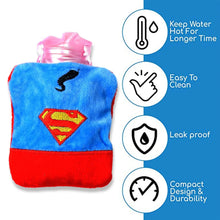 Superman Print Small Hot Water Bag with Cover for Pain Relief - Justgrabit Inc.