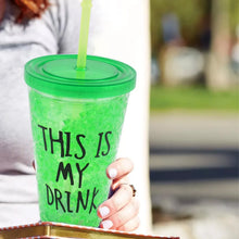 Plastic Drink Cup, Tea Coffee Tumbler with Lid and Straw (1 Pc) - justgrabit.in | Just Grab It