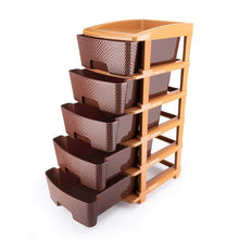5tier Plastic Modular Drawer System For Multiple Use (Brown colour) - Justgrabit Inc.