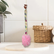 Long Handle Shower Puff Pouf Sponge Exfoliating Mesh Brush Scrubber,Bath Loofah Bath Scrubber for Body Shower Loofah Brushes, Body Bath Brush for Women and Men, Bathroom Shower Accessories (Mix 1 Pc) - justgrabit.in | Just Grab It