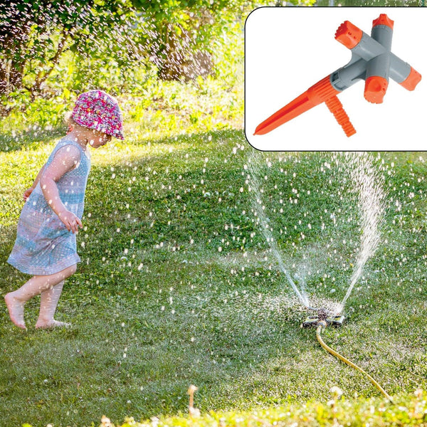 360° Rotating Garden Sprinkler – Adjustable 4 - Arm Lawn Water Sprayer - justgrabit.in | Just Grab It