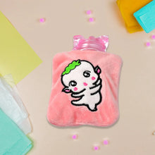 Pink Cartoon Small Hot Water Bag with Cover for Pain Relief - Justgrabit Inc.