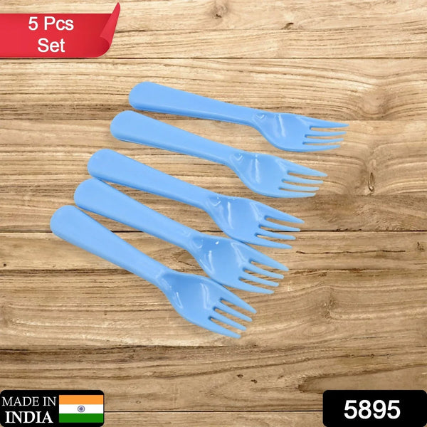 Reusable Premium Heavy Weight Plastic Forks, Party Supplies, One Size, plastic 5pc Serving Fork Set for kitchen, Travel, Home (5pc) - justgrabit.in | Just Grab It