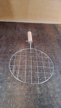 Kitchen Round Stainless Steel Roaster Papad Jali, Barbecue Grill with Wooden Handle - Justgrabit Inc.
