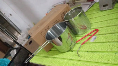 Small Deep Frying Pot With Strainer Basket (2 Pc Set / 1200 ML)) - justgrabit.in | Just Grab It