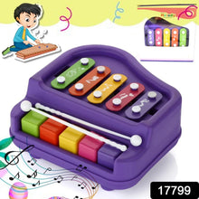 2 in 1 Baby Piano Xylophone Toy for Toddlers, 5 Multicolored Key Keyboard Xylophone Piano, Preschool Educational Musical Learning Instruments Toy for Baby Kids Girls Boys 3+ Years (1 Pc) - Justgrabit Inc.