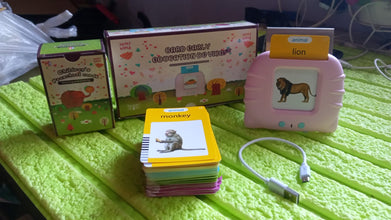 Preschool Learning Toys Flash Cards for Small Kids Educational Toys English Words Learning Machine for Kids with 224 Words, Birthday Gift for Kids Intelligent Electric Kids Language Card (1 Set) - justgrabit.in | Just Grab It