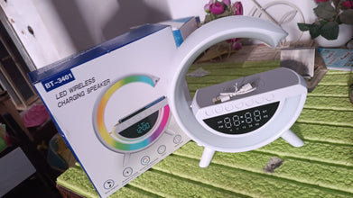 G Lamp Speaker - 3 - in - 1 Bluetooth Speaker with Fast Wireless Charging (1 Pc) - justgrabit.in | Just Grab It