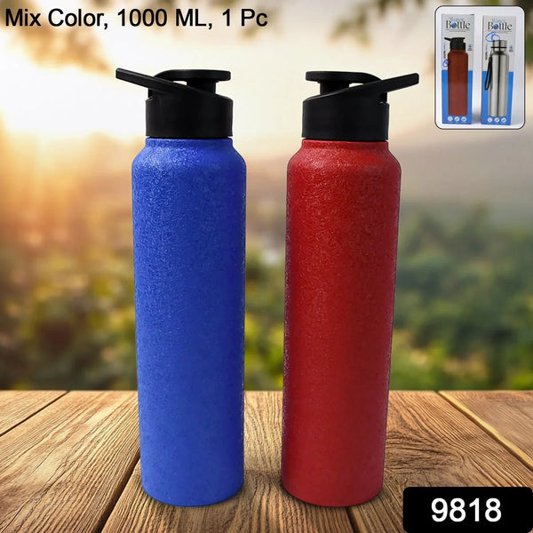 Stainless Steel Water Bottle, Fridge Water Bottle (1000ML / Mix Colour / 1 Pc) - Justgrabit Inc.