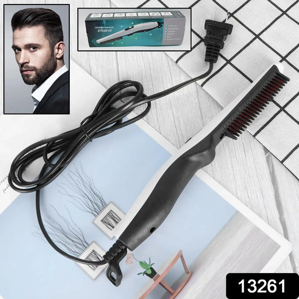 Electric Hair Straightening Comb Portable Straight Beard Comb (1 Pc) - justgrabit.in | Just Grab It