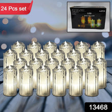 24 Pc Flameless and Smokeless Decorative Melting Candles LED Tea Light Candle Flickering Electronic Candle, Diwali - justgrabit.in | Just Grab It