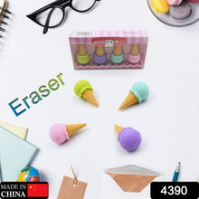 Cone Eraser for Girls & Boys / Eraser for School B'Day Return Gift Party Doughnut Lollipop Ice Cream Theme Shape Erasers Pencils Set for Kids Educational Stationary kit, School Supplies (1 Set 4 Pc) - justgrabit.in | Just Grab It