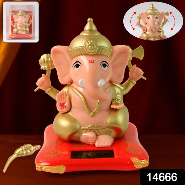 Solar - Powered Dancing Ganesha Idol – Decorative Lord Ganpati Showpiece with Movement - Justgrabit Inc.