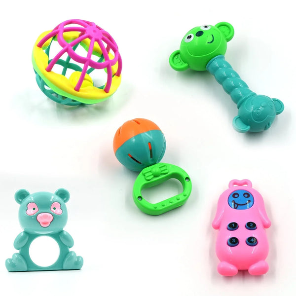 AT38 5Pc Rattles Baby Toy and game for kids and babies for playing and enjoying purposes. - Justgrabit Inc.