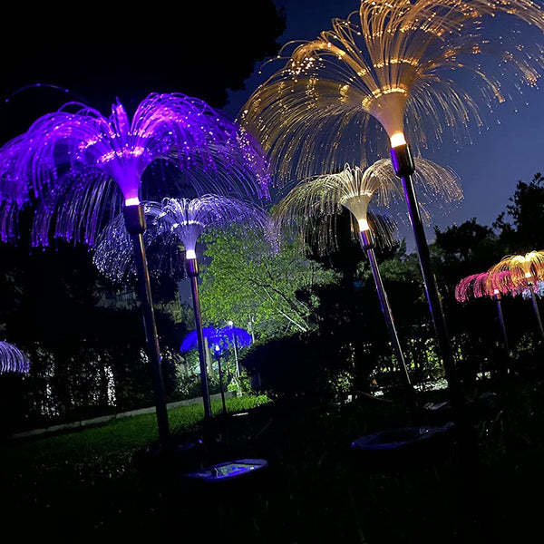 Solar Outdoor Lights – 7 - Color Waterproof Jellyfish Like Firework Home Decor (2pcs) - justgrabit.in | Just Grab It