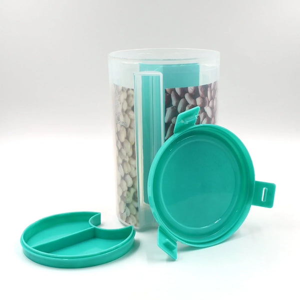 3 in 1 Transparent Air Tight Storage Dispenser Container (With Color Box) - Justgrabit Inc.