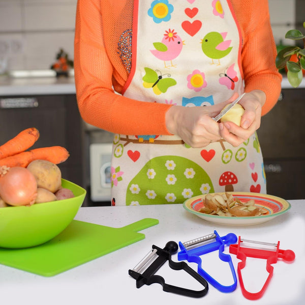 3pc Durable Blade Vegetable Peelers with Ergonomic Handles - justgrabit.in | Just Grab It