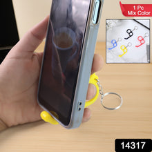2 - in - 1 Plastic Dual - Finger Mobile Stand cum Keyring (1 Pc, Mixed Color) - justgrabit.in | Just Grab It
