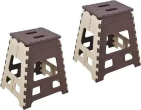 1pc 18inch Folding Stool for Adults and Kids, Also For Kitchen Stepping With (Brown Box) - Justgrabit Inc.