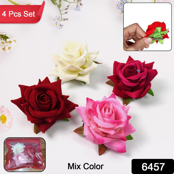 Colourful Flowing Flower Hair Pin (4 Pcs Set / Mix Color) - justgrabit.in | Just Grab It