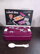 Leak - Proof Airtight Lunch Box with Spoon, 2 Compartments - justgrabit.in | Just Grab It