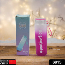 Motivational Glass Water Bottle Colorful potable Water Glass Bottle With Rubber Band, Daily Intake Hourly Water Bottle to Ensure You Drink Enough Water Throughout The Day Reusable Cycling Gym, Workout Fitness Bottle (350 ML) - Justgrabit Inc.