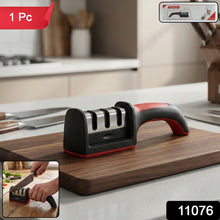 3 Stage Knife Sharpener Tool with Ergonomic Handle (1 Pc) - justgrabit.in | Just Grab It