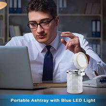 Car Cupholder LED Ashtray – Portable with Blue Light, Lid & Waste Bin, Cigarette Ashtray - justgrabit.in | Just Grab It