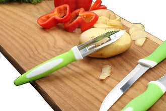 Stainless Steel Knife & Peeler Set with Stand - 6 Pcs - Justgrabit Inc.