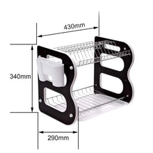 DISH DRAINER TWO LAYER DISH DRYING RACK WITH DRAIN BOARD - justgrabit.in | Just Grab It