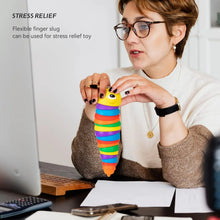 3D Rainbow Color Plastic Slug Fidget Toys, Stress Relieving Toy, Sensory Slug Toy for Boys and Girls, Finger slug Toy, for Autistic, Caterpillar Fidget Toys Stress Relief Gifts for Toddlers Kids Adults (1 Pc) - Justgrabit Inc.