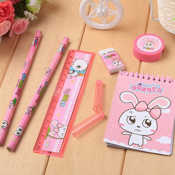 8 in1 Mix Stationery Gift Set for Kids, Stationary Set Including Pencil Ruler Rubber Pencil Sharpener, Pencil Cover, School, Office Product Gift - Justgrabit Inc.