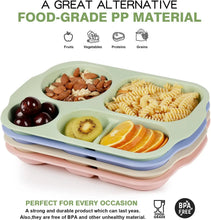 Divided Plates, 5 Compartments 32 CM Split Plates, Shatterproof Separating Plates For Kids And Adults, Microwave and Dishwasher Tableware Set, Multi - Colour, Modern (4 Pc Set) - justgrabit.in | Just Grab It