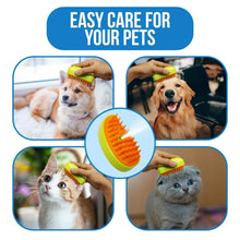 3 - in - 1 Cat Steamy Brush – Self - Cleaning Pet Grooming & Hair Removal Comb - Justgrabit Inc.