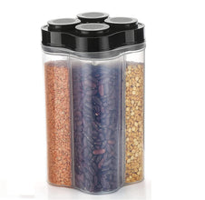 Plastic Lock Food Storage 4 Section Container Jar for Grocery, Fridge Container. - justgrabit.in | Just Grab It