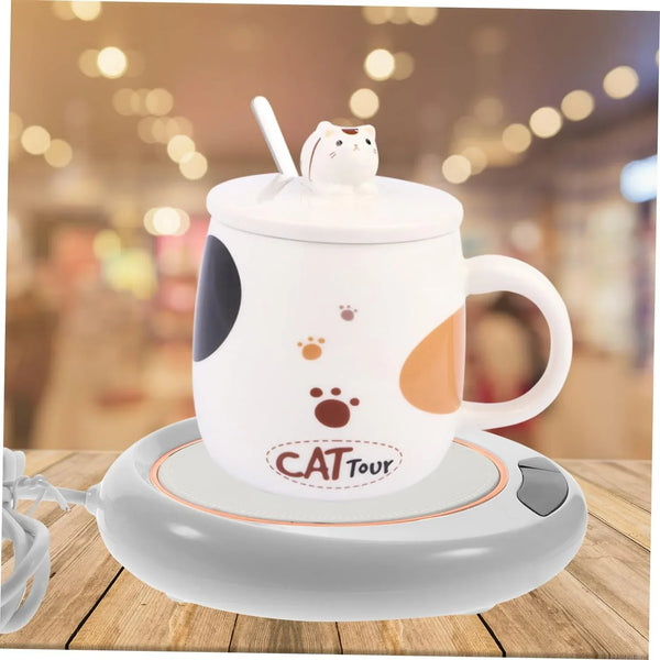 USB Warm Coaster Heated Coffee Mug Portable Office Desk Portable Cup, Heater Coffee Mug Warmer Electric Cup Warmer (1 Pc) - Justgrabit Inc.